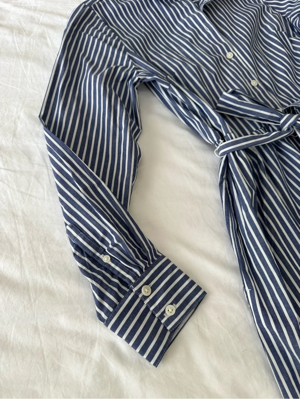 J. Crew Factory Striped Button-Front Shirt Dress  - Navy/White Size 4